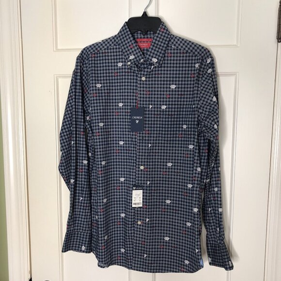 Cremieux Classics Men's Long Sleeve Shirt Slim Fit Size Medium 100% Cotton NWT - Picture 1 of 11